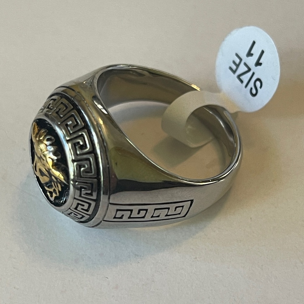 Men's Silver and Gold Ring